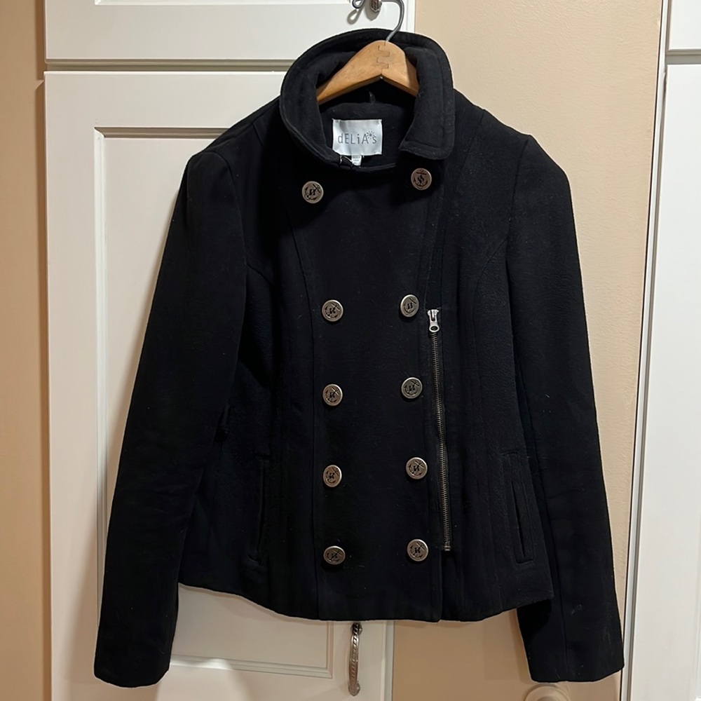 Delia’s pea coat in black